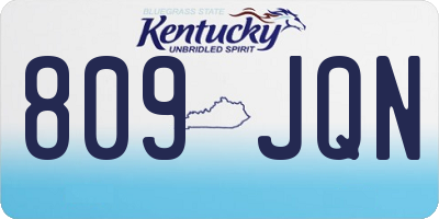 KY license plate 809JQN