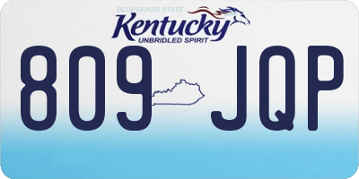 KY license plate 809JQP