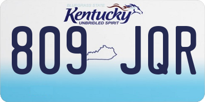 KY license plate 809JQR