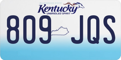 KY license plate 809JQS