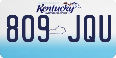 KY license plate 809JQU