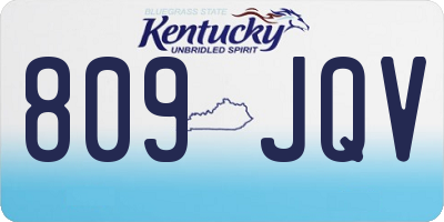 KY license plate 809JQV