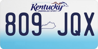 KY license plate 809JQX