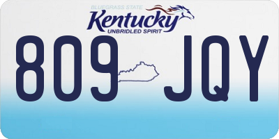 KY license plate 809JQY