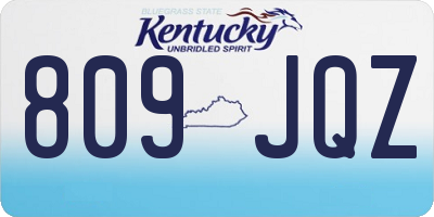 KY license plate 809JQZ