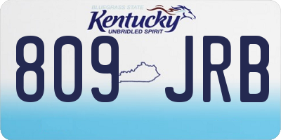 KY license plate 809JRB