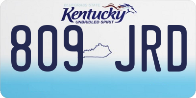 KY license plate 809JRD