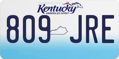 KY license plate 809JRE