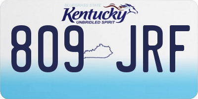 KY license plate 809JRF