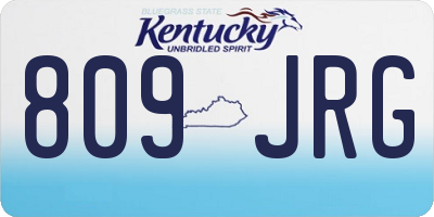 KY license plate 809JRG