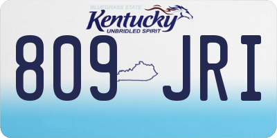 KY license plate 809JRI