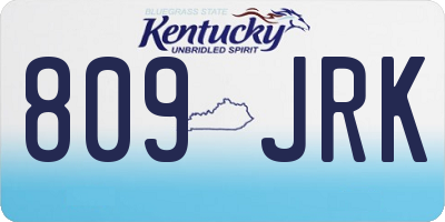KY license plate 809JRK