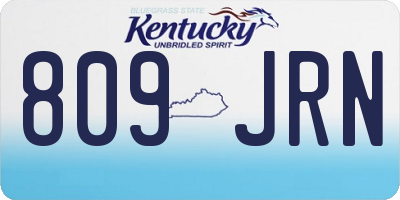 KY license plate 809JRN