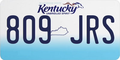 KY license plate 809JRS