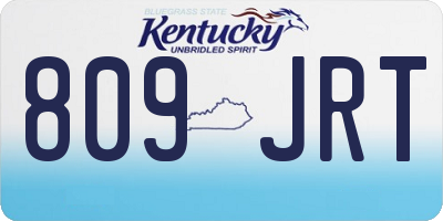KY license plate 809JRT