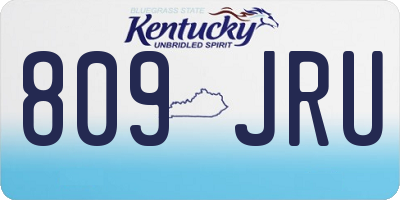 KY license plate 809JRU