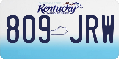 KY license plate 809JRW