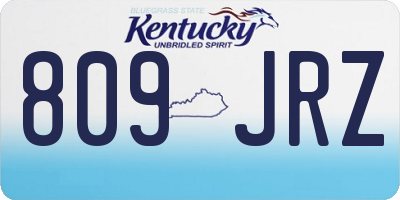 KY license plate 809JRZ
