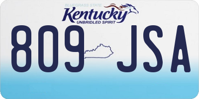 KY license plate 809JSA