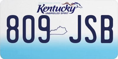 KY license plate 809JSB