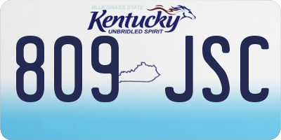 KY license plate 809JSC