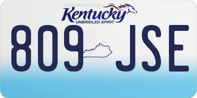 KY license plate 809JSE