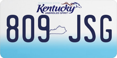 KY license plate 809JSG