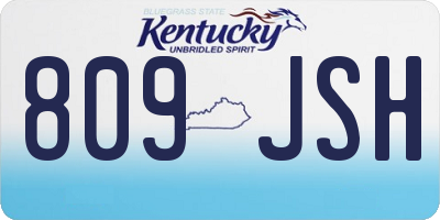 KY license plate 809JSH