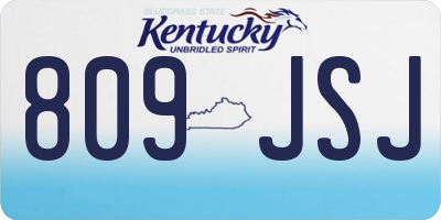 KY license plate 809JSJ