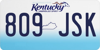 KY license plate 809JSK