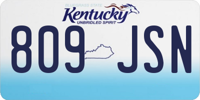 KY license plate 809JSN