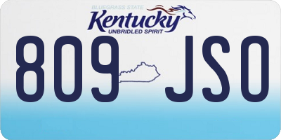 KY license plate 809JSO