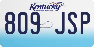 KY license plate 809JSP