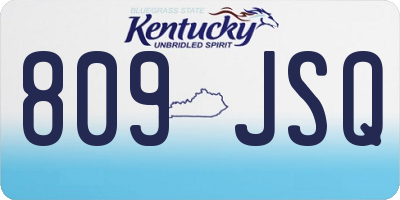 KY license plate 809JSQ