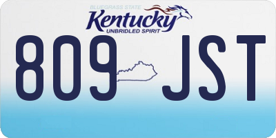 KY license plate 809JST