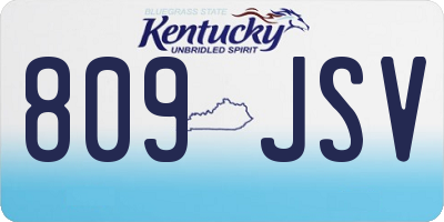 KY license plate 809JSV