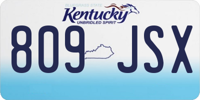 KY license plate 809JSX