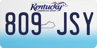 KY license plate 809JSY