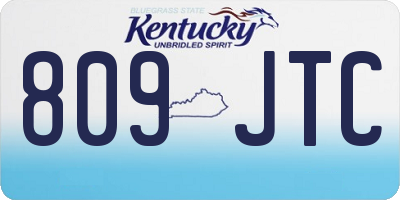 KY license plate 809JTC