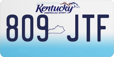 KY license plate 809JTF