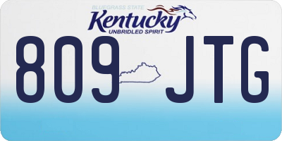 KY license plate 809JTG