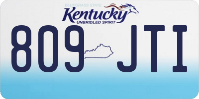 KY license plate 809JTI