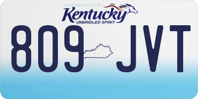 KY license plate 809JVT