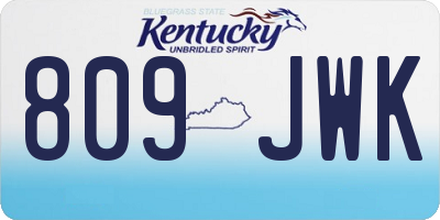 KY license plate 809JWK