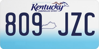 KY license plate 809JZC
