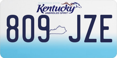 KY license plate 809JZE