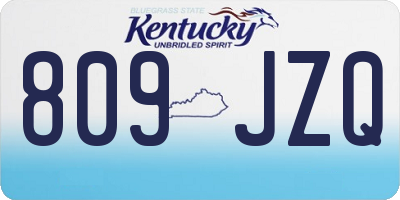 KY license plate 809JZQ