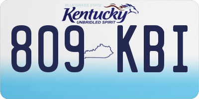 KY license plate 809KBI