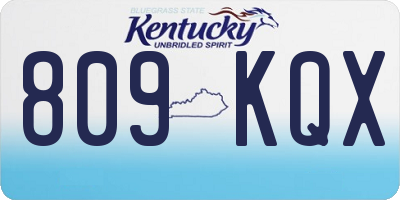 KY license plate 809KQX