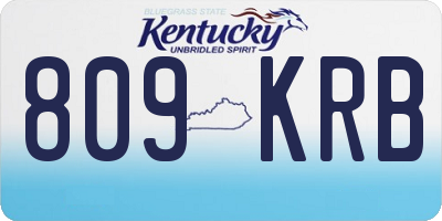 KY license plate 809KRB